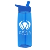 Garyline® Flair Tritan® Bottle with Flip-Straw Lid - 26 oz. - Transparent blue